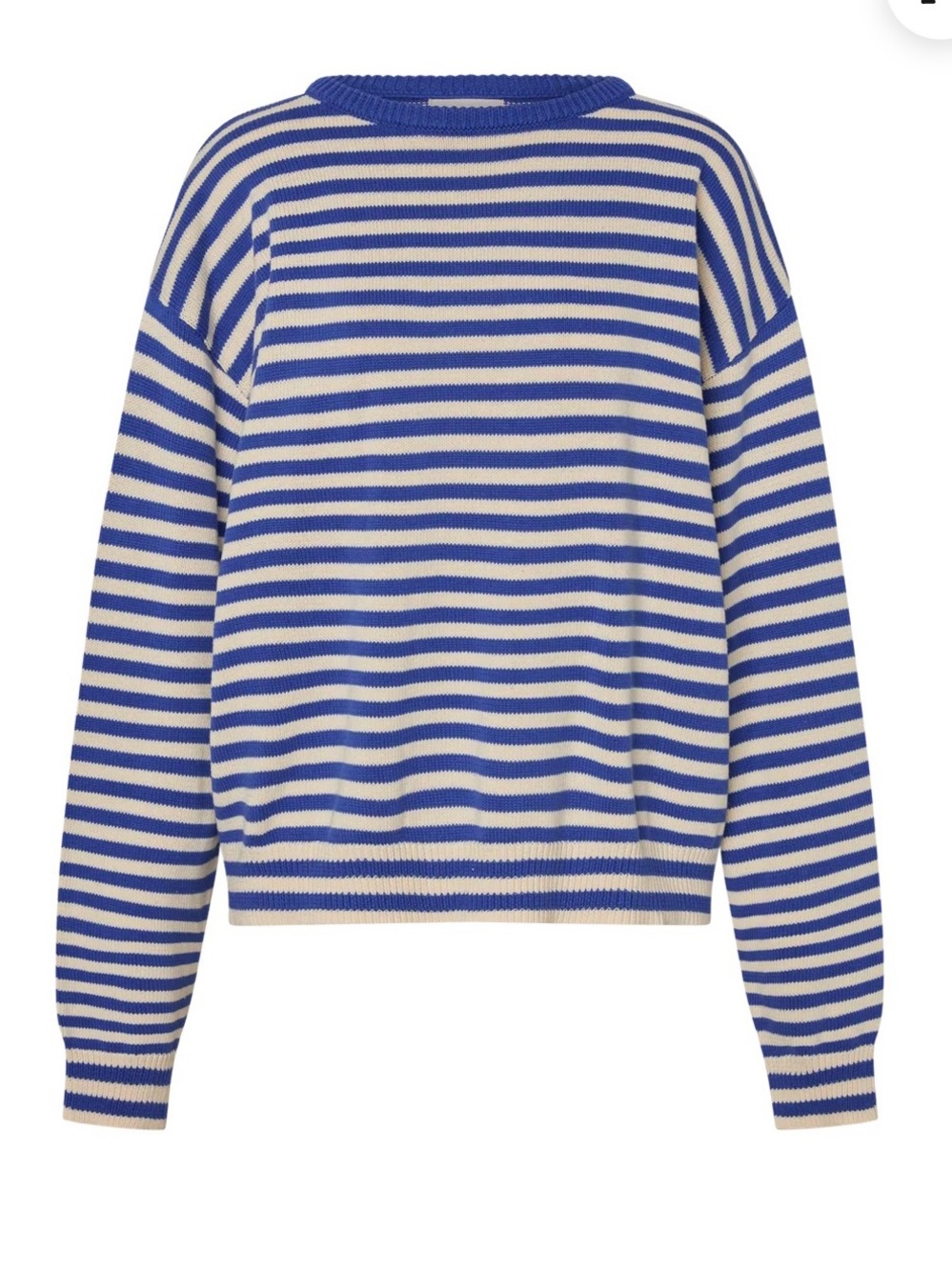 NWT Sonderhaus THE "I CAN'T BELIEVE IT'S NOT VINTAGE" CREWNECK IN COBALT STRIPE
